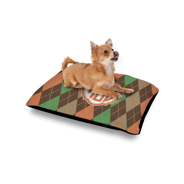 Brown Argyle Outdoor Dog Beds - Small - IN CONTEXT