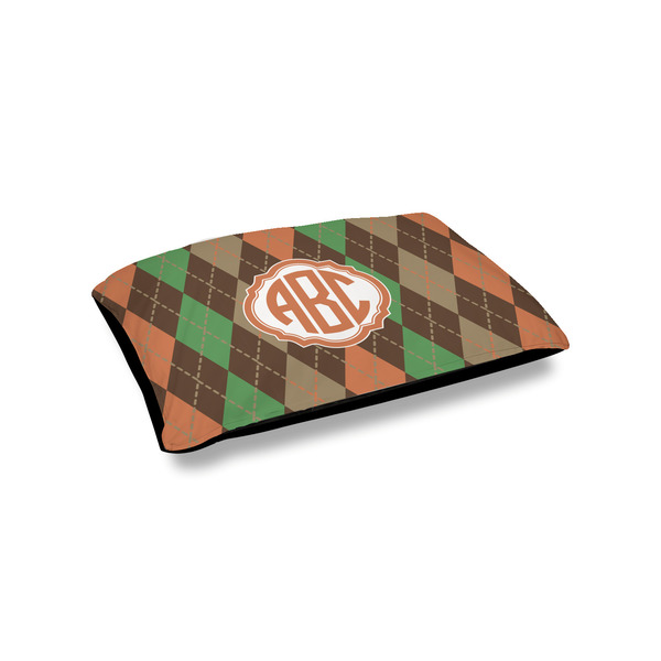 Custom Brown Argyle Outdoor Dog Bed - Small (Personalized)