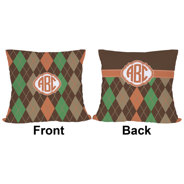 Brown Argyle Outdoor Pillow - 16x16