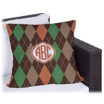 Brown Argyle Outdoor Pillow (Personalized)