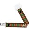 Brown Argyle Pacifier Clip (Personalized)