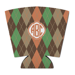 Brown Argyle Party Cup Sleeve - with Bottom (Personalized)