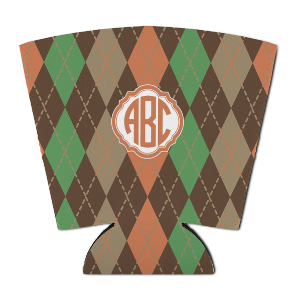 Custom Brown Argyle Party Cup Sleeve - with Bottom (Personalized)