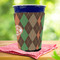 Brown Argyle Party Cup Sleeves - with bottom - Lifestyle