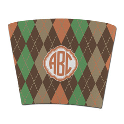 Brown Argyle Party Cup Sleeve - without bottom (Personalized)