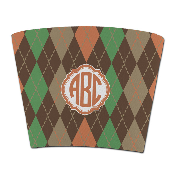 Custom Brown Argyle Party Cup Sleeve - without bottom (Personalized)