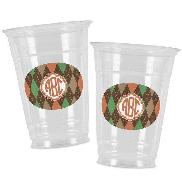 Brown Argyle Party Cups - 16oz - Alt View