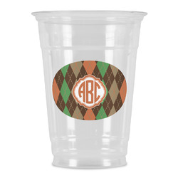 Brown Argyle Party Cups - 16oz (Personalized)