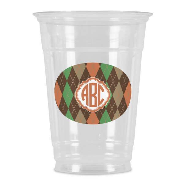 Custom Brown Argyle Party Cups - 16oz (Personalized)