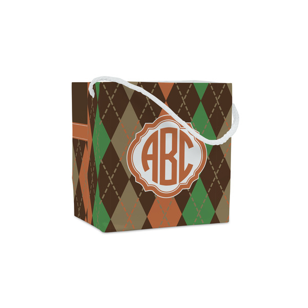 Custom Brown Argyle Party Favor Gift Bags (Personalized)