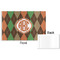 Brown Argyle Disposable Paper Placemat - Front & Back