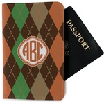 Brown Argyle Passport Holder - Fabric (Personalized)