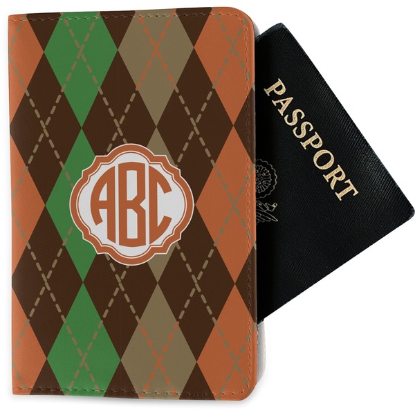 Custom Brown Argyle Passport Holder - Fabric (Personalized)