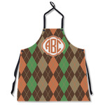 Brown Argyle Apron Without Pockets w/ Monogram