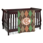 Brown Argyle Baby Blanket (Single Sided) (Personalized)