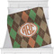 Brown Argyle Minky Blanket - Toddler / Throw - 60"x50" - Single Sided w/ Monogram