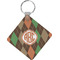 Brown Argyle Diamond Plastic Keychain w/ Monogram