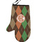 Brown Argyle Personalized Oven Mitt - Left