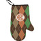 Brown Argyle Personalized Oven Mitt