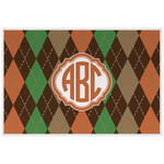 Brown Argyle Laminated Placemat w/ Monogram