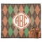 Brown Argyle Picnic Blanket - Flat - With Basket