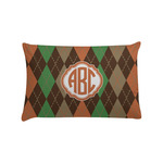 Brown Argyle Pillow Case - Standard w/ Monogram