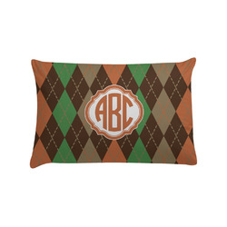 Brown Argyle Pillow Case - Standard w/ Monogram
