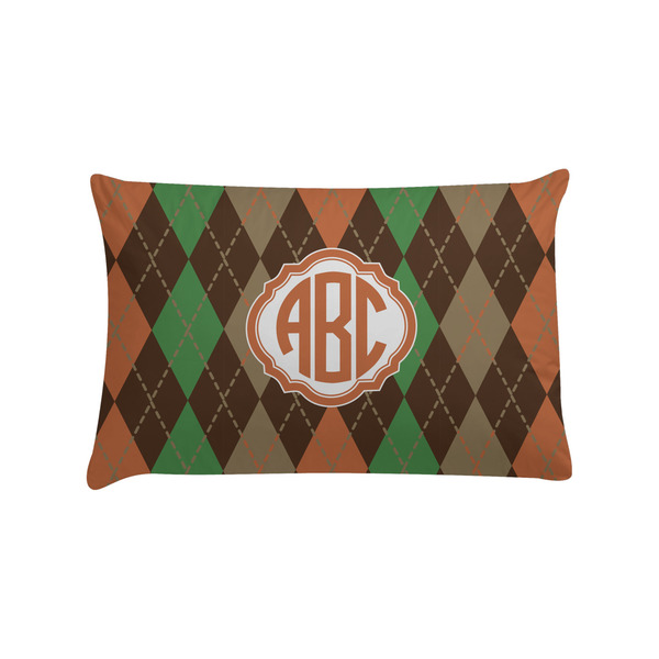 Custom Brown Argyle Pillow Case - Standard w/ Monogram