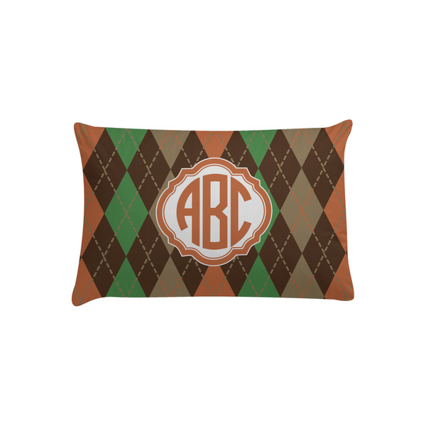 Custom Brown Argyle Pillow Case - Toddler w/ Monogram