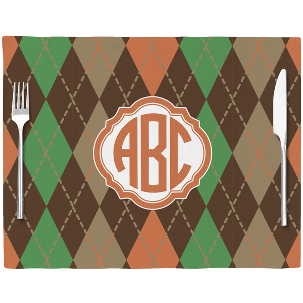 Brown Argyle Placemat with Props