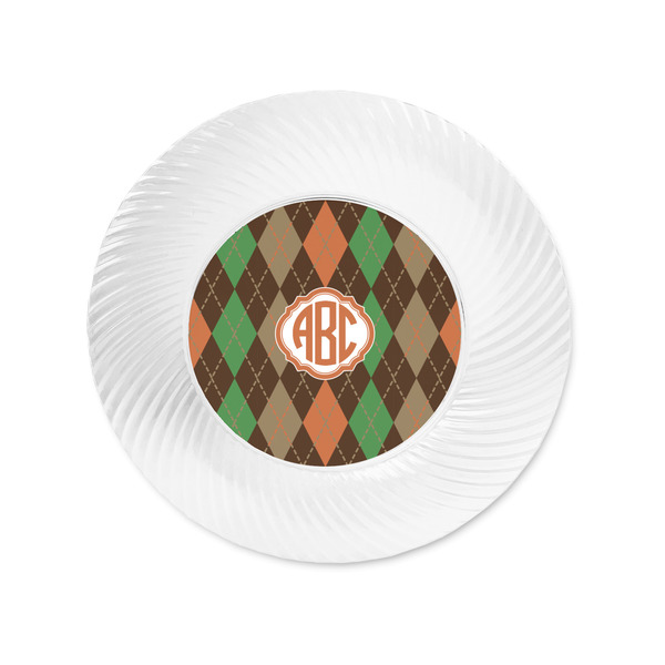 Brown Argyle Plastic Party Appetizer & Dessert Plates - Approval