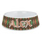 Brown Argyle Plastic Dog Bowl - Large (Personalized)