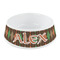 Brown Argyle Plastic Dog Bowl - Small (Personalized)