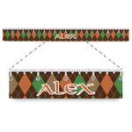 Brown Argyle Plastic Ruler - 12" (Personalized)