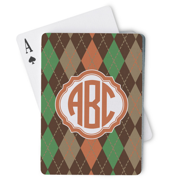 Custom Brown Argyle Playing Cards (Personalized)