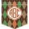 Brown Argyle Iron On Faux Pocket (Personalized)