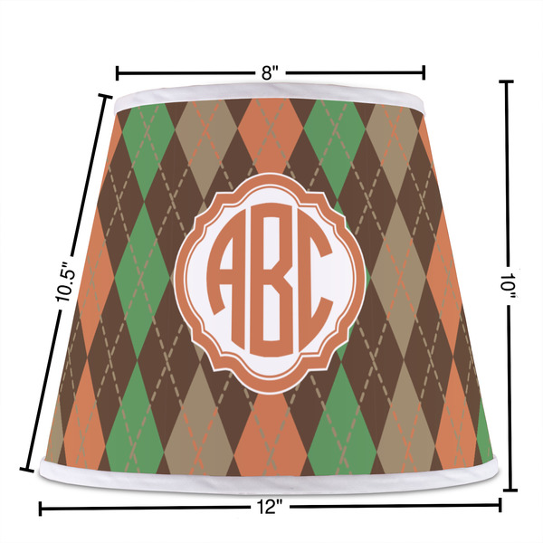 Brown Argyle Poly Film Empire Lampshade - Dimensions