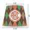 Brown Argyle Poly Film Empire Lampshade - Dimensions