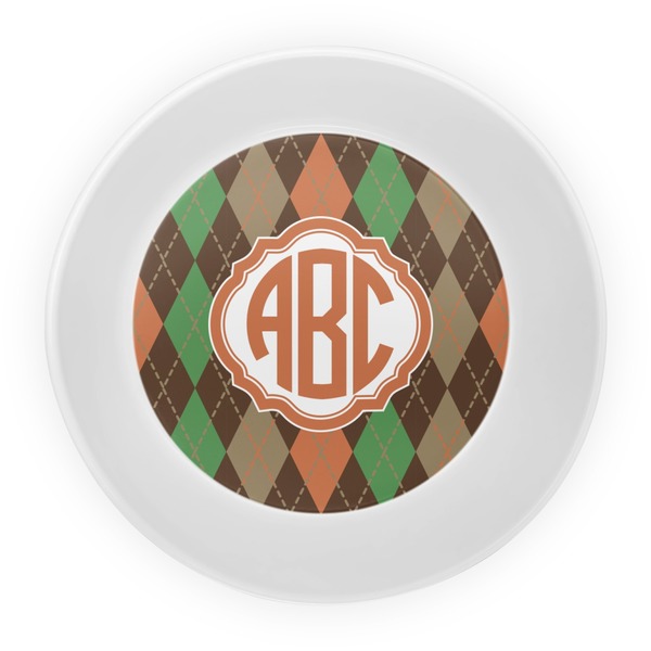 Brown Argyle Melamine Bowl - Center