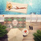 Brown Argyle Pool Towel Lifestyle