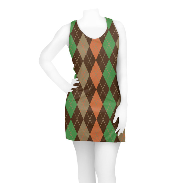 Brown Argyle Racerback Dress - On Model - Front