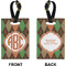 Brown Argyle Rectangle Luggage Tag (Front + Back)