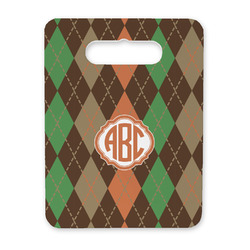 Brown Argyle Rectangular Trivet with Handle (Personalized)