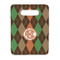 Brown Argyle Rectangle Trivet with Handle - FRONT