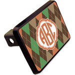 Brown Argyle Rectangular Trailer Hitch Cover - 2" w/ Monogram