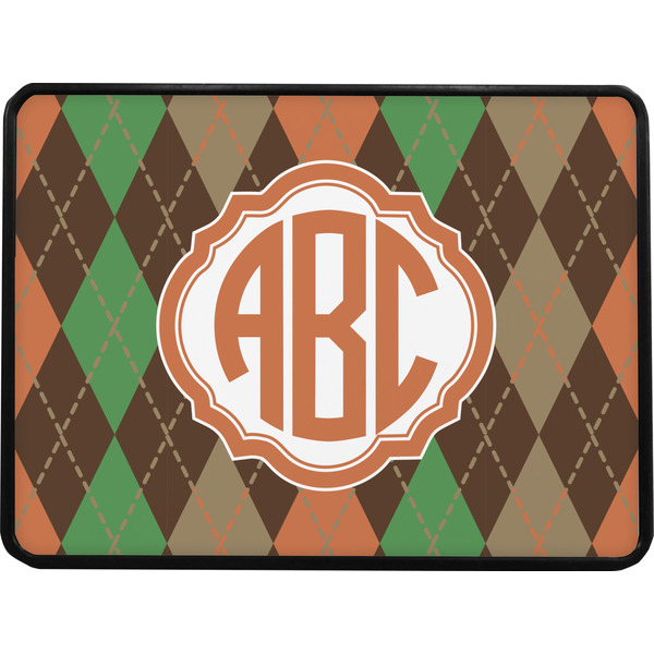 Brown Argyle Rectangular Car Hitch Cover w/ FRP Insert