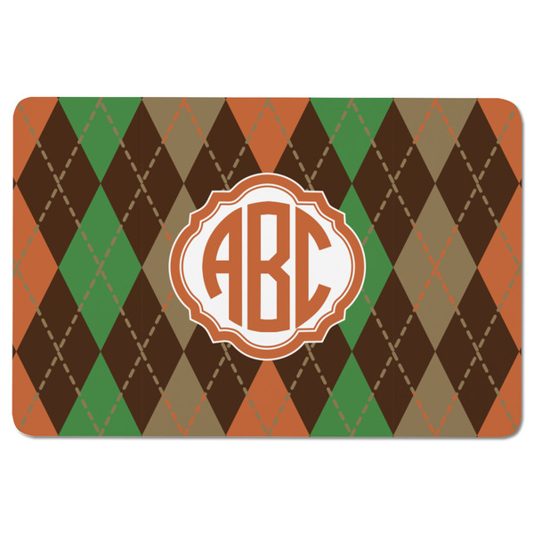 Brown Argyle Rectangular Fridge Magnet - FRONT