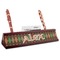 Brown Argyle Red Mahogany Nameplate with Business Card Holder (Personalized)