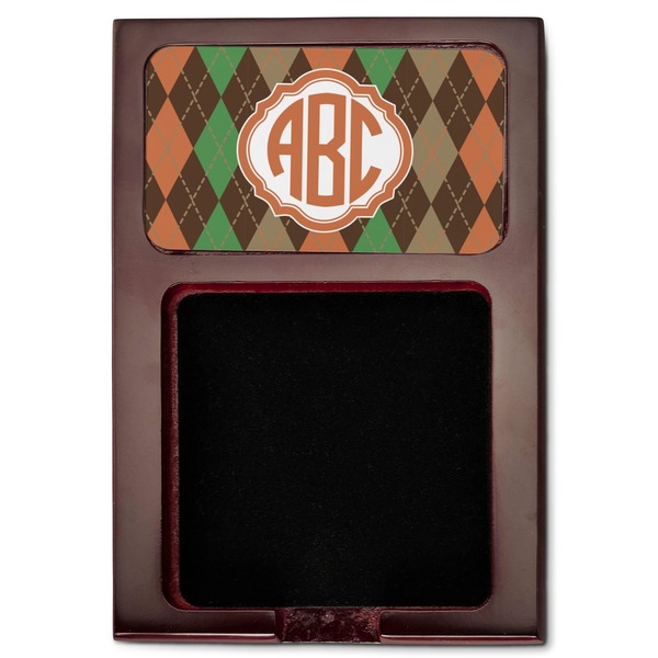 Brown Argyle Red Mahogany Sticky Note Holder - Flat