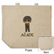 Brown Argyle Reusable Cotton Grocery Bag - Front & Back View